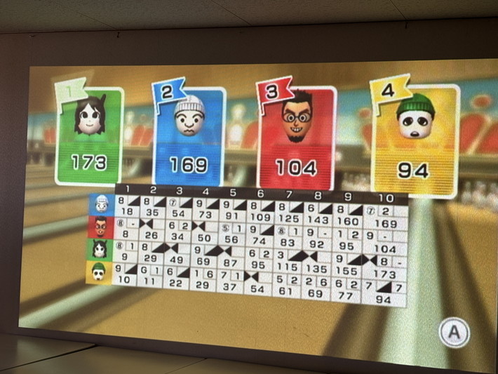 障害者雇用創造センターレクリエーション「投げリンピック」_wiiでボウリングをします