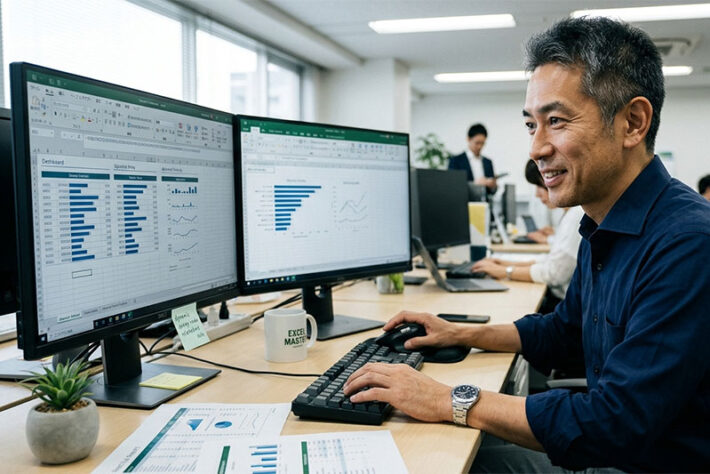 Excelを使っている人のイメージ